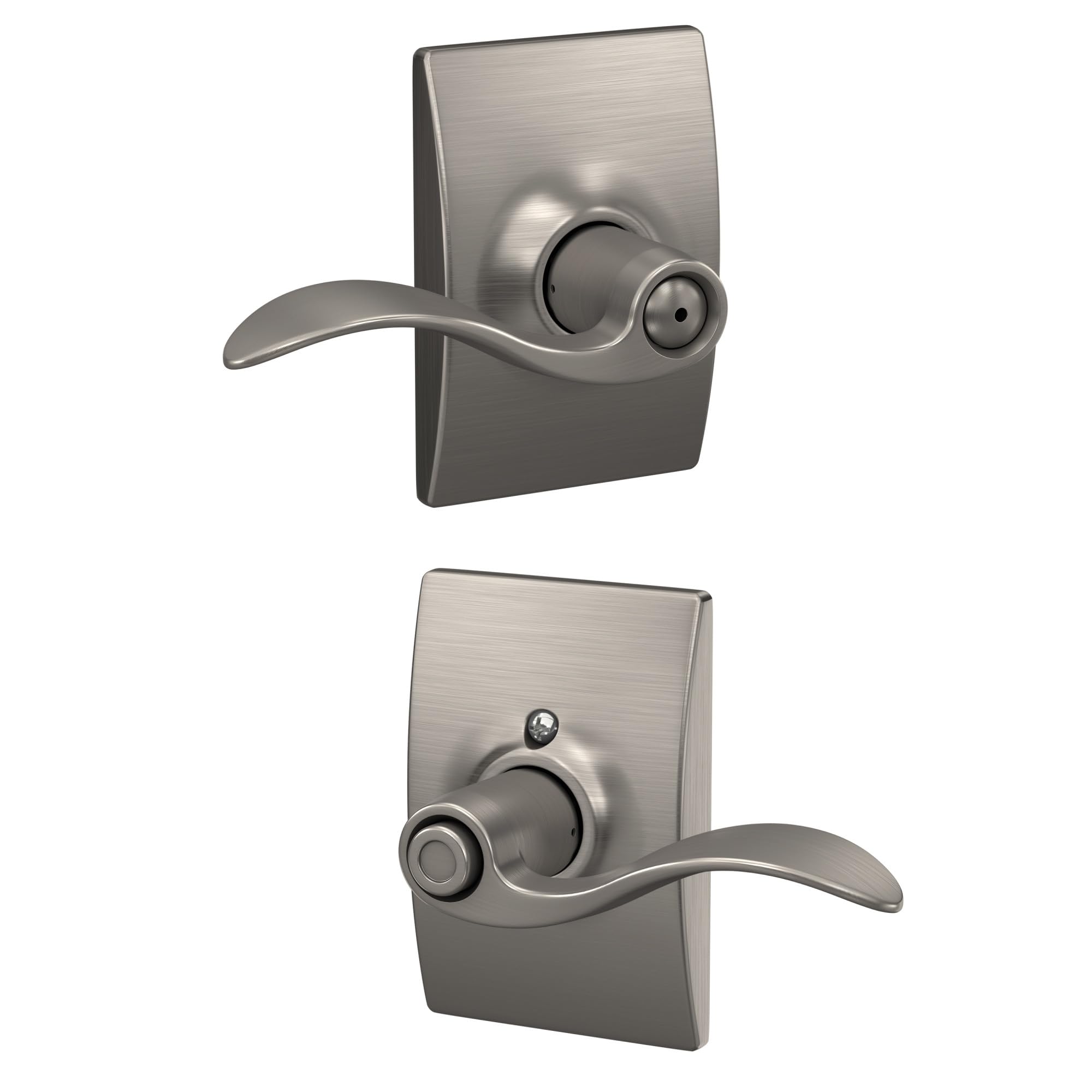 SCHLAGE F40 Acc 619 CEN Century Collection with Accent Privacy Lever, Satin Nickel