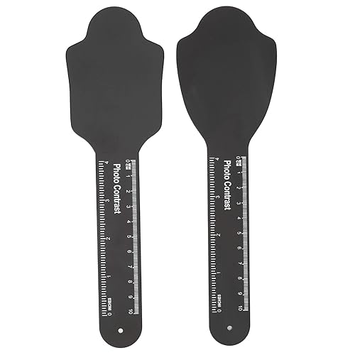 Tablero de fondo dental para contrabando, 2 unidades, diseño de contraste fotográfico de ortodoncia con mango largo, con escala