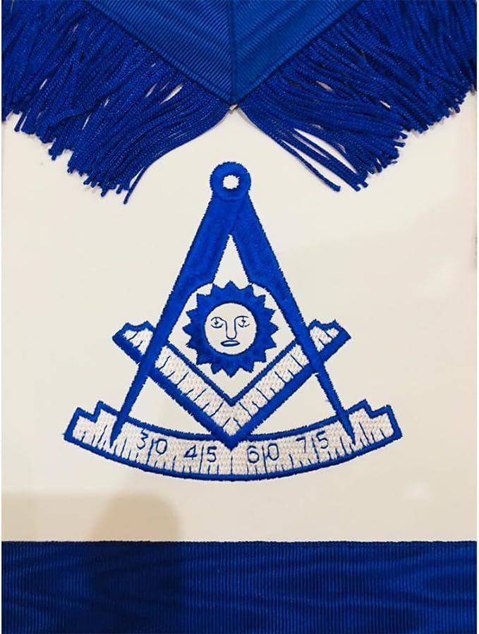 Masonic Regalia Past Master Royal Blue Apron, Chain Collar, Gloves and Soft briefcase one set3