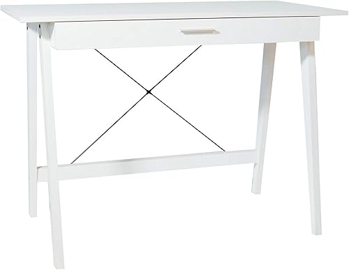 Miniatura 5 de OneSpace Newport - Escritorio para computadora con cajón, color blanco