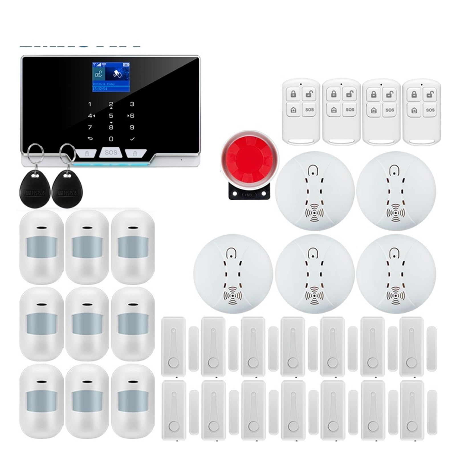 de alarma seguridad, Control por aplicación, compatible con cámara IP, Detector movimiento marcación automática, inalámbrico, Kit Gsm inteligente for el hogar Para casa y garaje