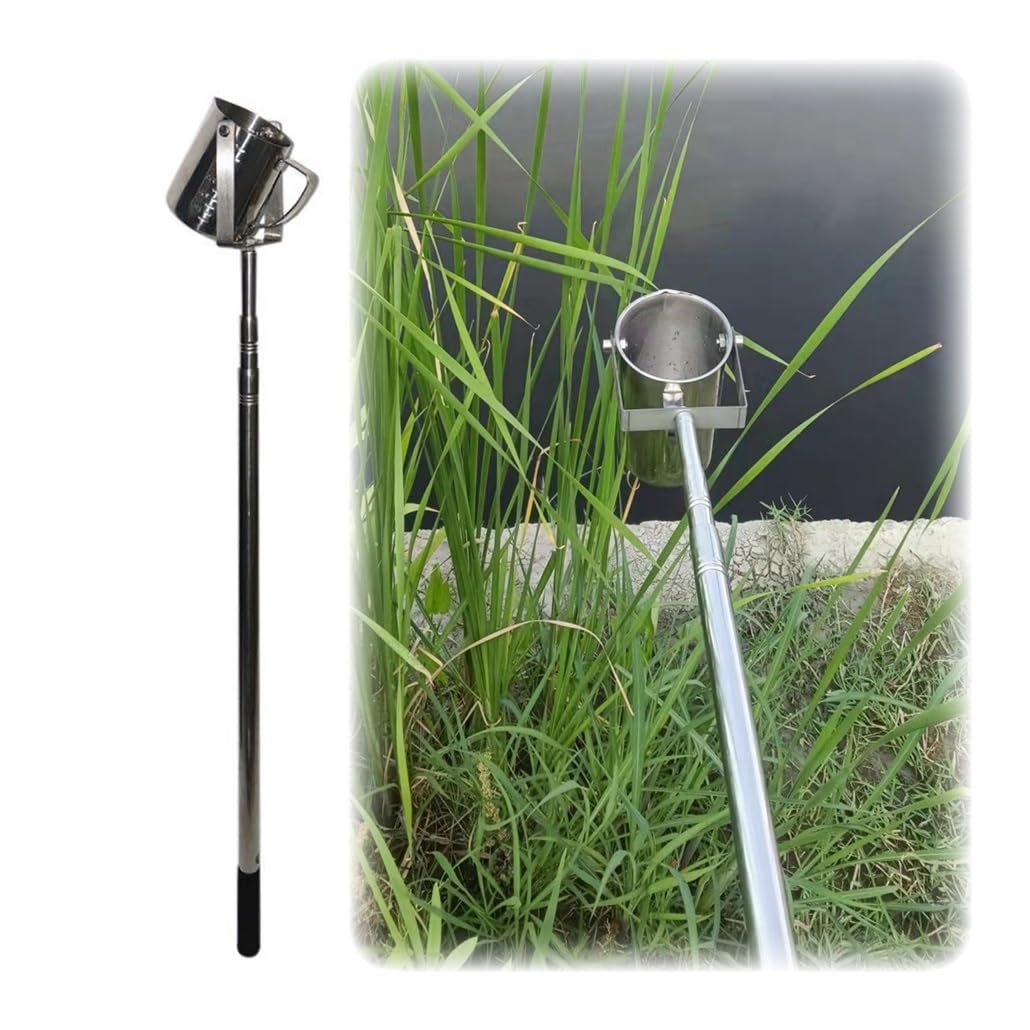 Telescopic 500/1000ml Water Sampling Dipper System, Ultra Light Rod Beaker Pendulum Sampler Ladle with Anti-Slip Handle for Water Sample Collection & Monitoring(1000ML,0.98-2.5m(3.2-8.2ft))