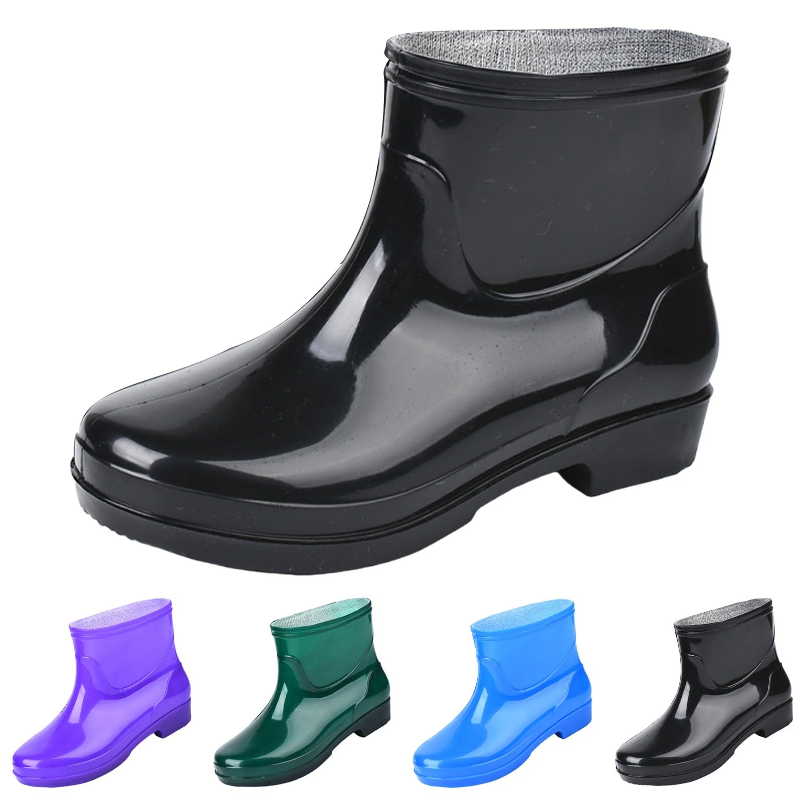 Botas de agua para mujer, botas de lluvia impermeables, botines de goma para exteriores, botas cortas de lluvia, botas de agua antideslizantes, botas de jardín, botas de lluvia