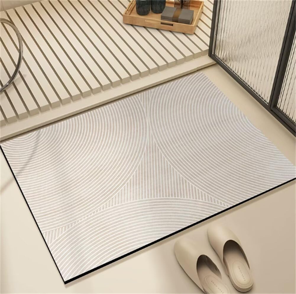 Tapis de bain diatomite grand format 80x140cm lavable et tapis de douche absorbant