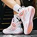Bacury Womens Mens Basketball Shoes Breathable Lightweight Fashion Athletic Sneakers Unisex Non Slip Outdoor Sport Volleyball Shoe Pink Size 6.5