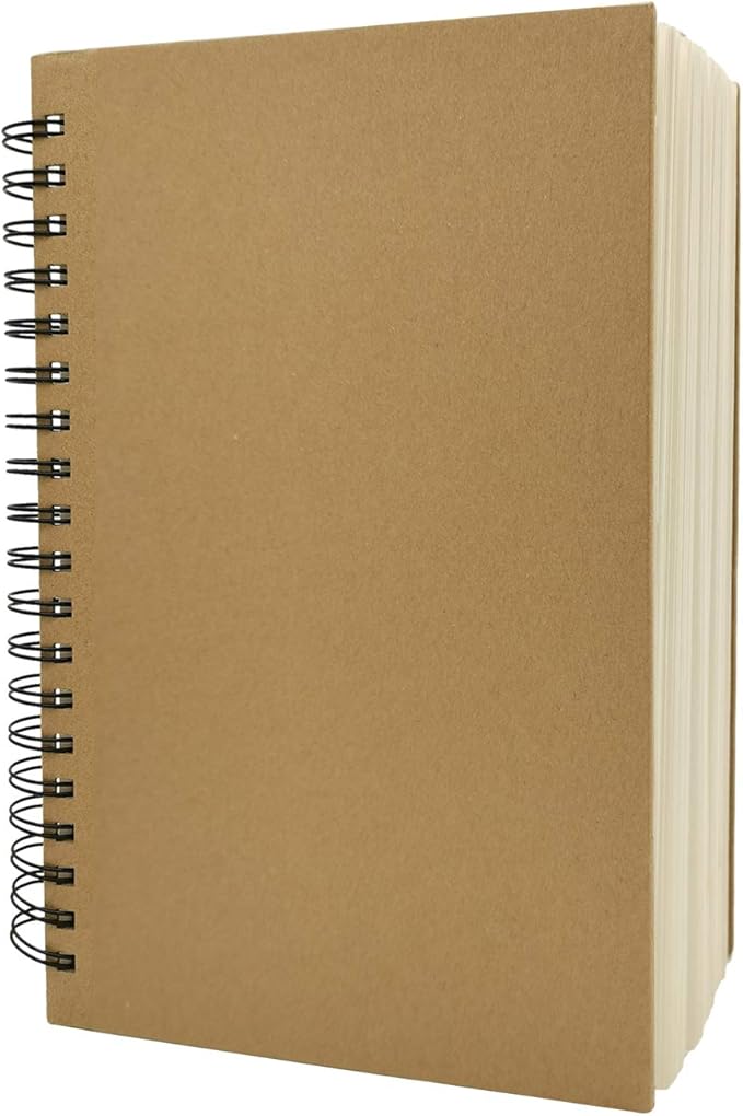 A4 Spiral Sketch Book 60 Sheets / 120 Pages of 160gsm Paper Sketchbook, Hardback Sketch Pad