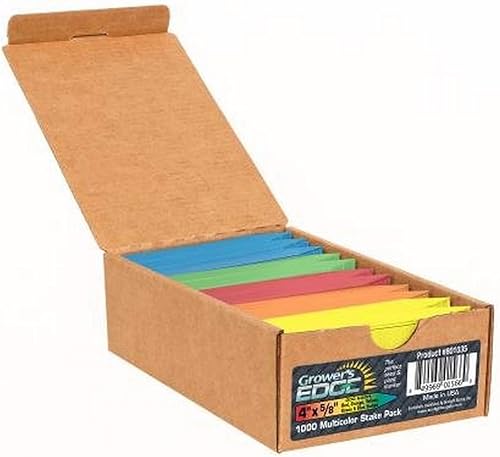 Grower's Edge 801035 - Etiquetas para estacas para plantas, multicolor (1000caja)