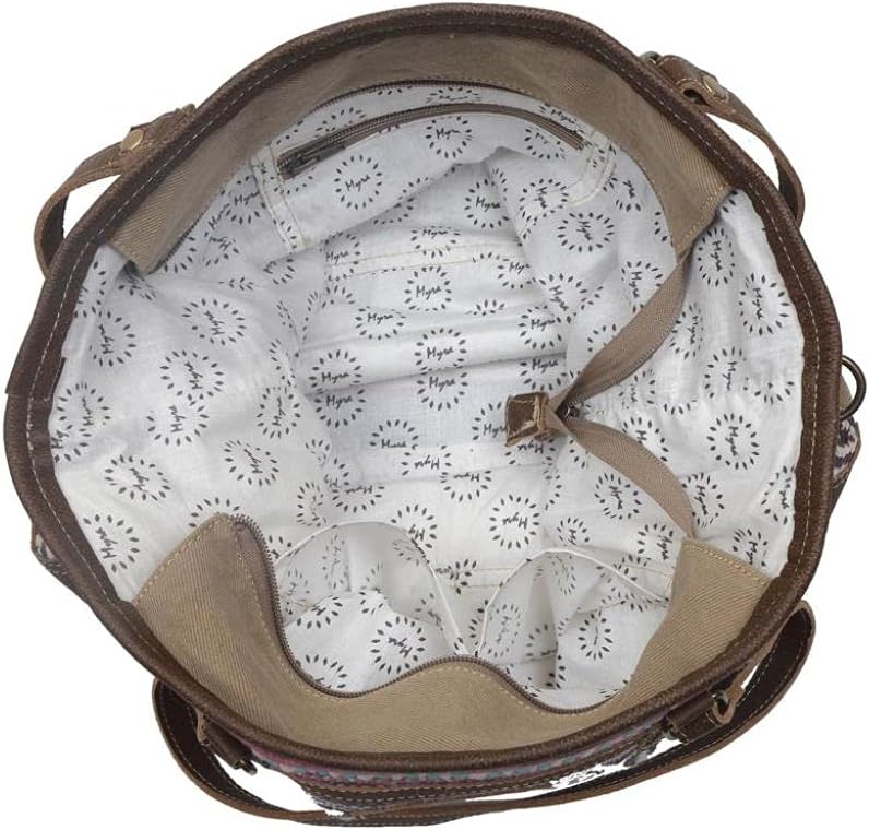 Myra Bag Exuberant Spirit Shoulder Bag Upcycled Cotton & Leather S-2816 - Image 7