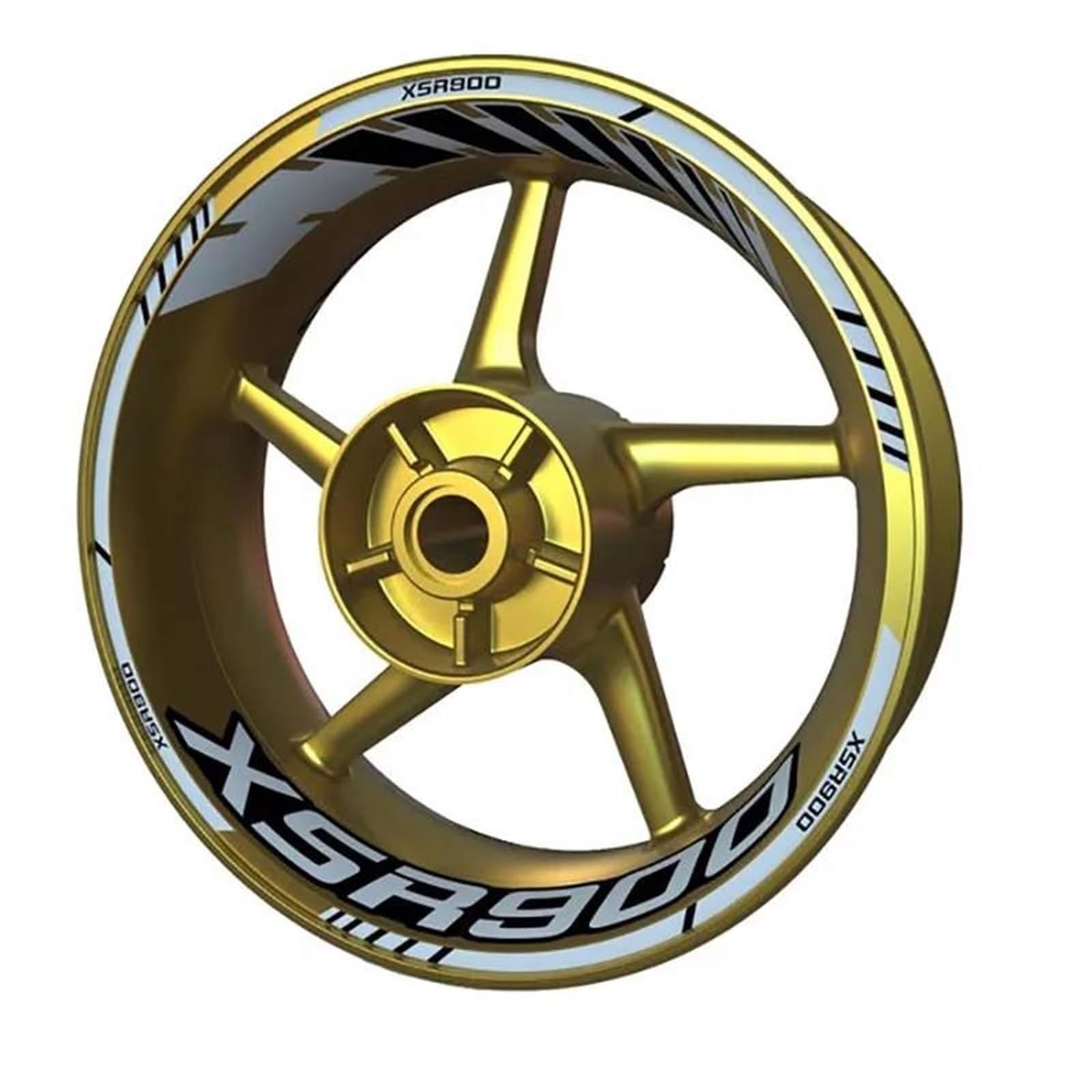 Motorcycle Hub Sticker Wheel Decal Rim Front and Rear Set for Yamaha Xsr 900 700(Color1)