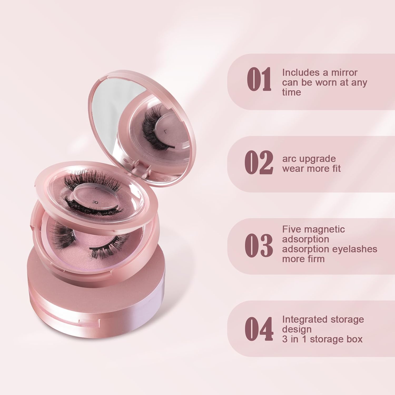 Magnetic Eyelashes-Reusable Fake Lashes with Applicator,No Eyeliner & Glue, Natural Look, 2 Pairs, Easy to Wear and Remove - Image 7