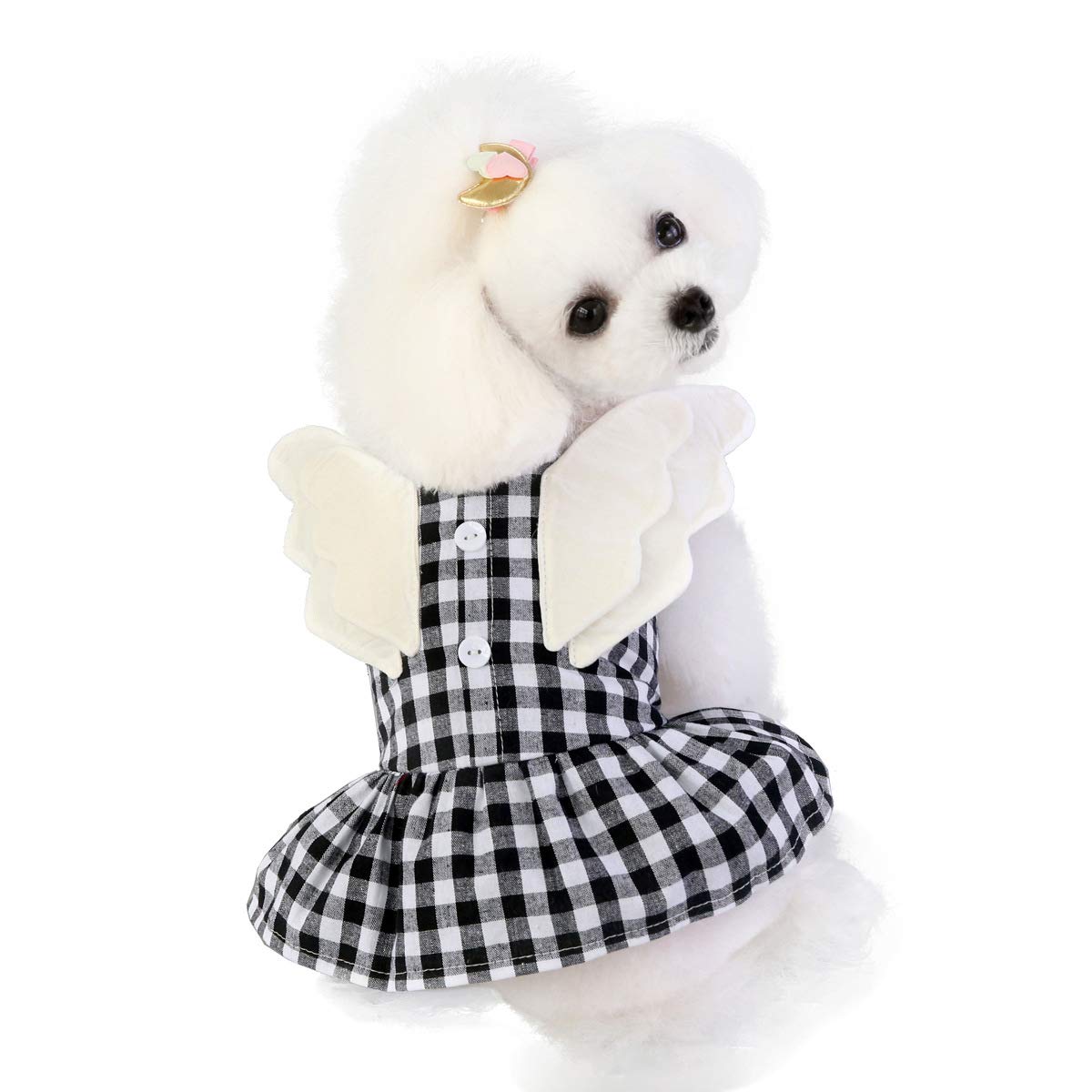 Clopon Dog Dress Cute Pet Dogs Dresses for Small Dogs Cat Apparel Skirt Princess Puppy Dress Black B
