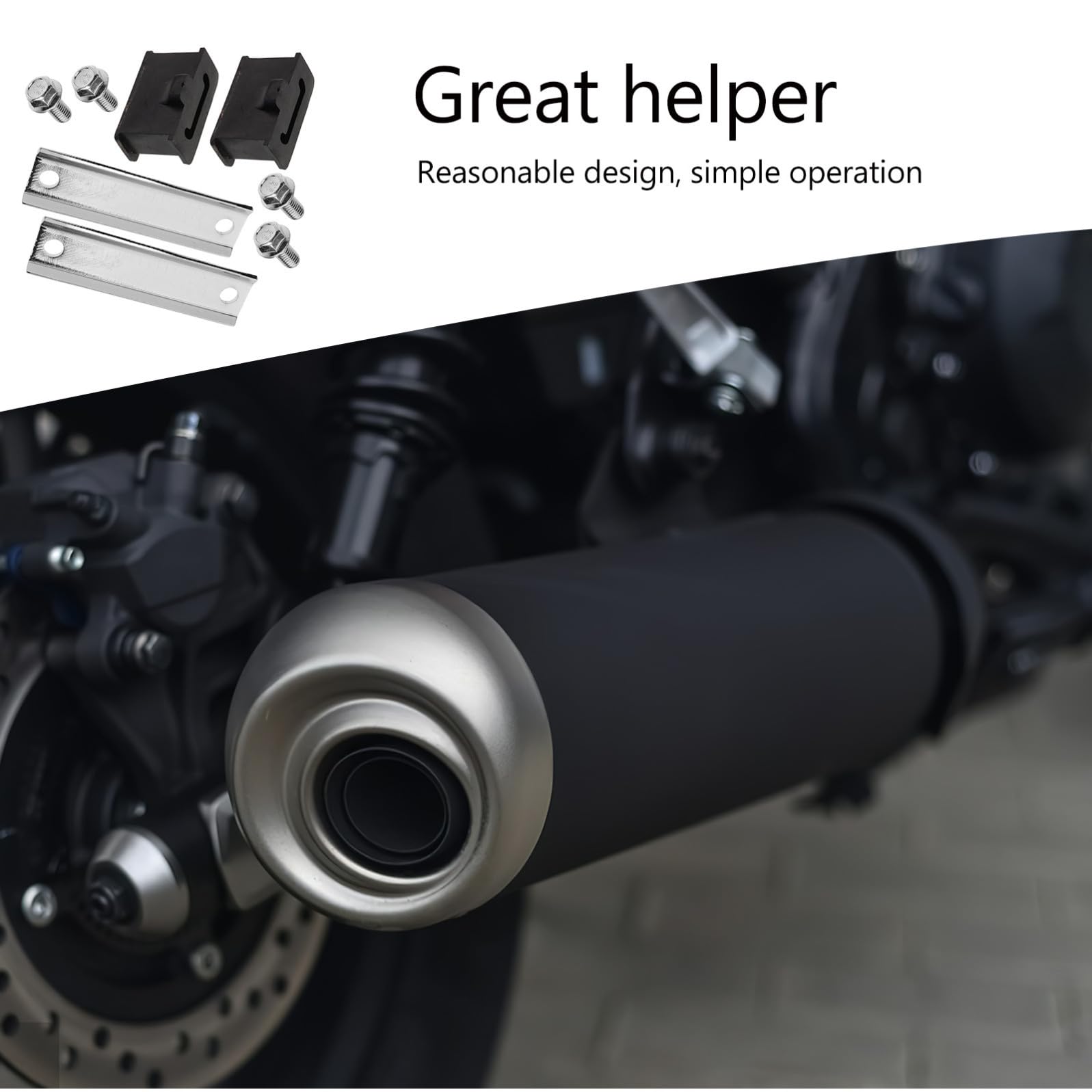 STOBAZA Supporto per Staffa di Scarico Moto in Metallo e Gomma, Riduce Rumore e Facile da Installare, Adatto per Harley Touring Glide, Ammortizzatore Antiurto