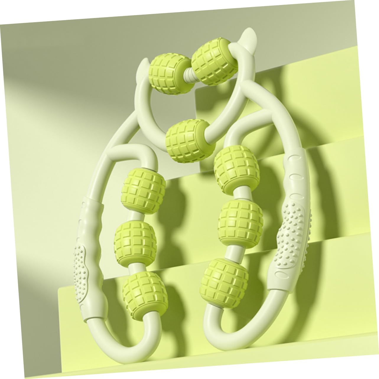 BESTYASH 2pezzi Rullo Massaggiante per Muscoli Rullo per Massaggi Muscolari Massaggiante Portatile Strumento per Massaggi Gambe per Polpacci Design Ergonomico Ruote Rotanti Indipendenti