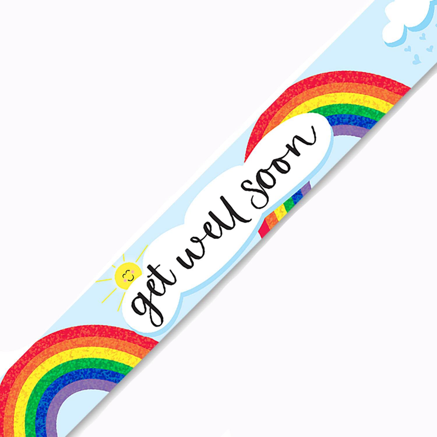 9ft Banner Get Well Soon Rainbow Holographic