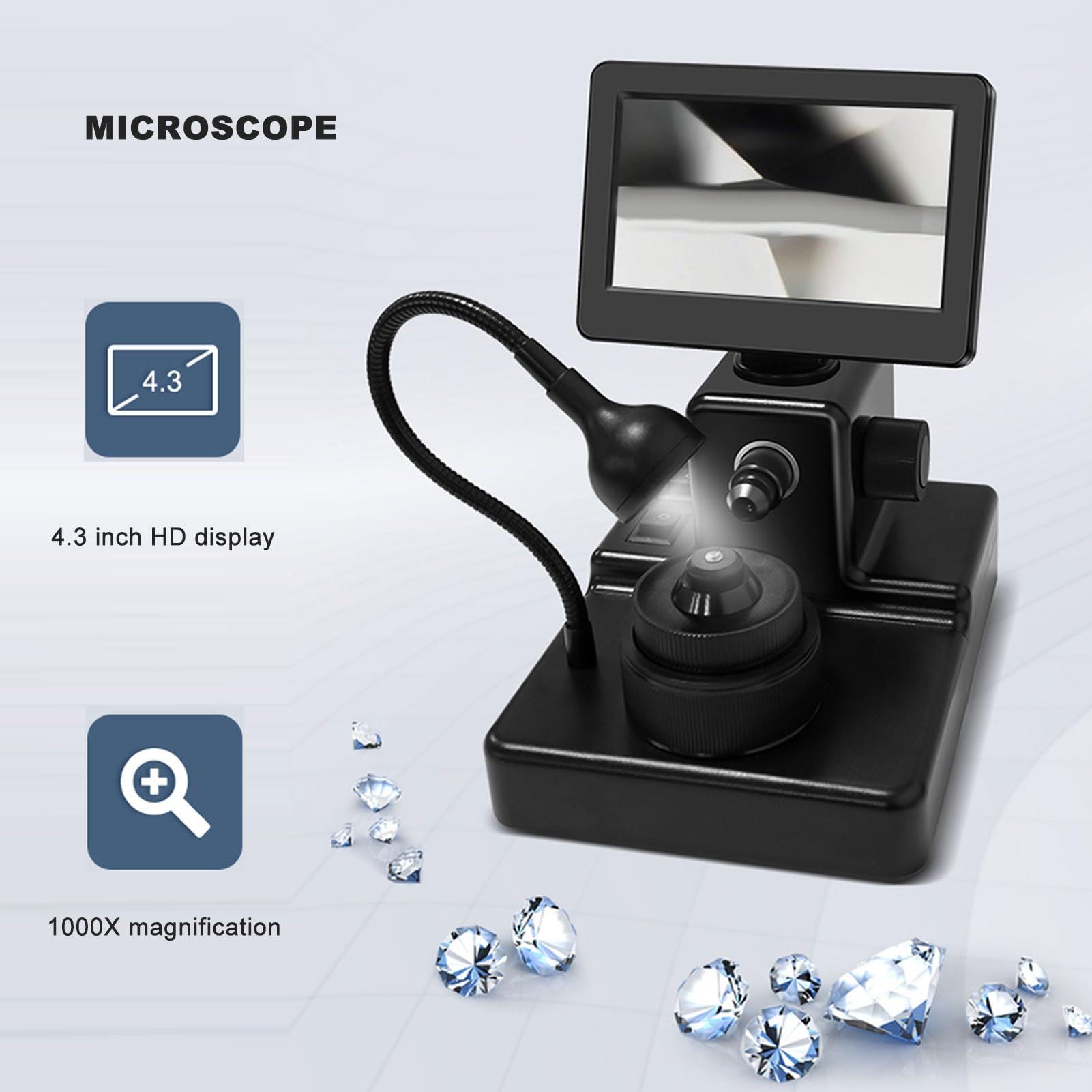 Generic Cyfrowy Mikroskop Lutowniczy USB o Przekątnej 4,3 Cala i Wyświetlaczu 1280x720 o Dużym Powiększeniu do Prac w Klasie i Napraw