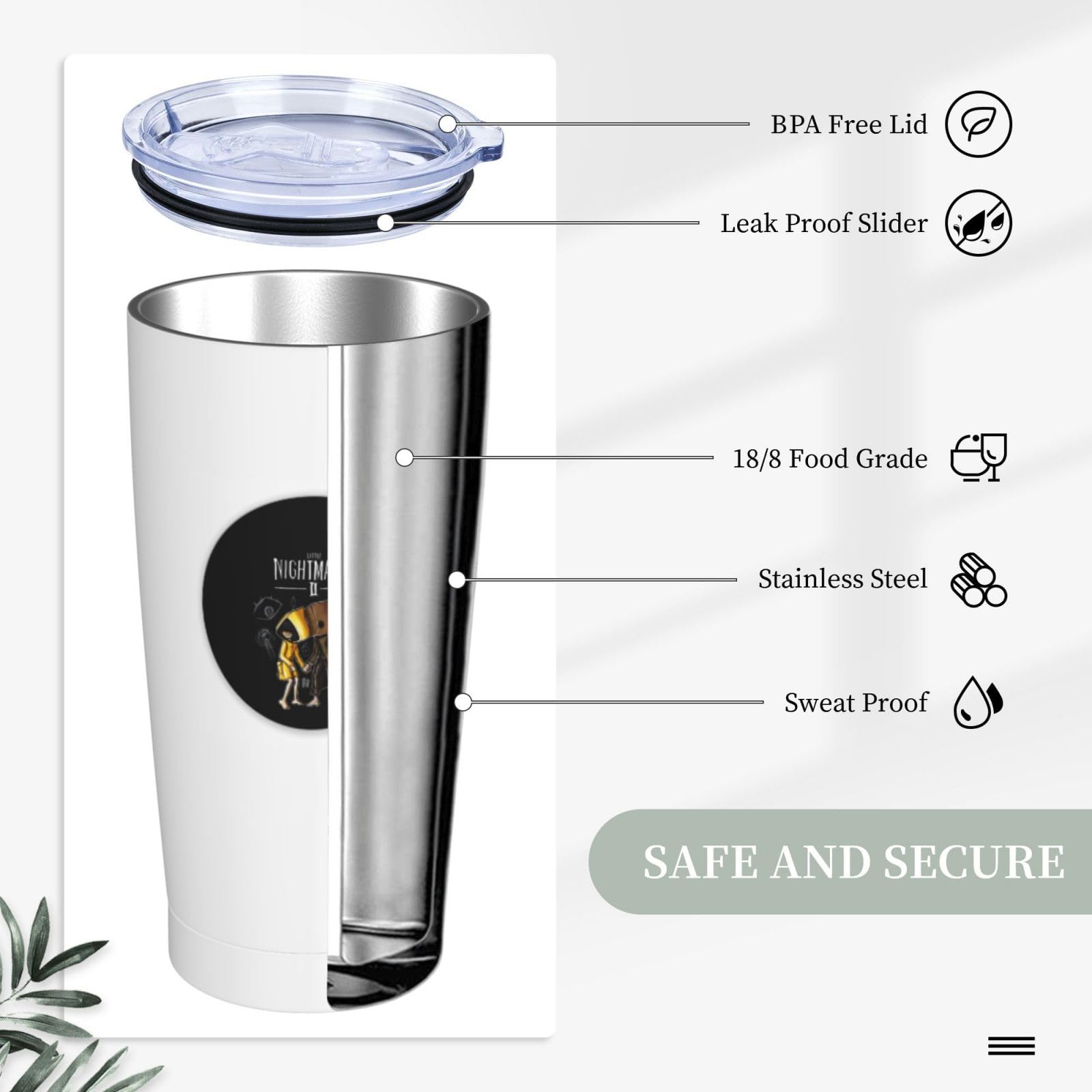 Amazon | リトルナイトメアタンブラー ロック式 フタ付き 600ml 真空