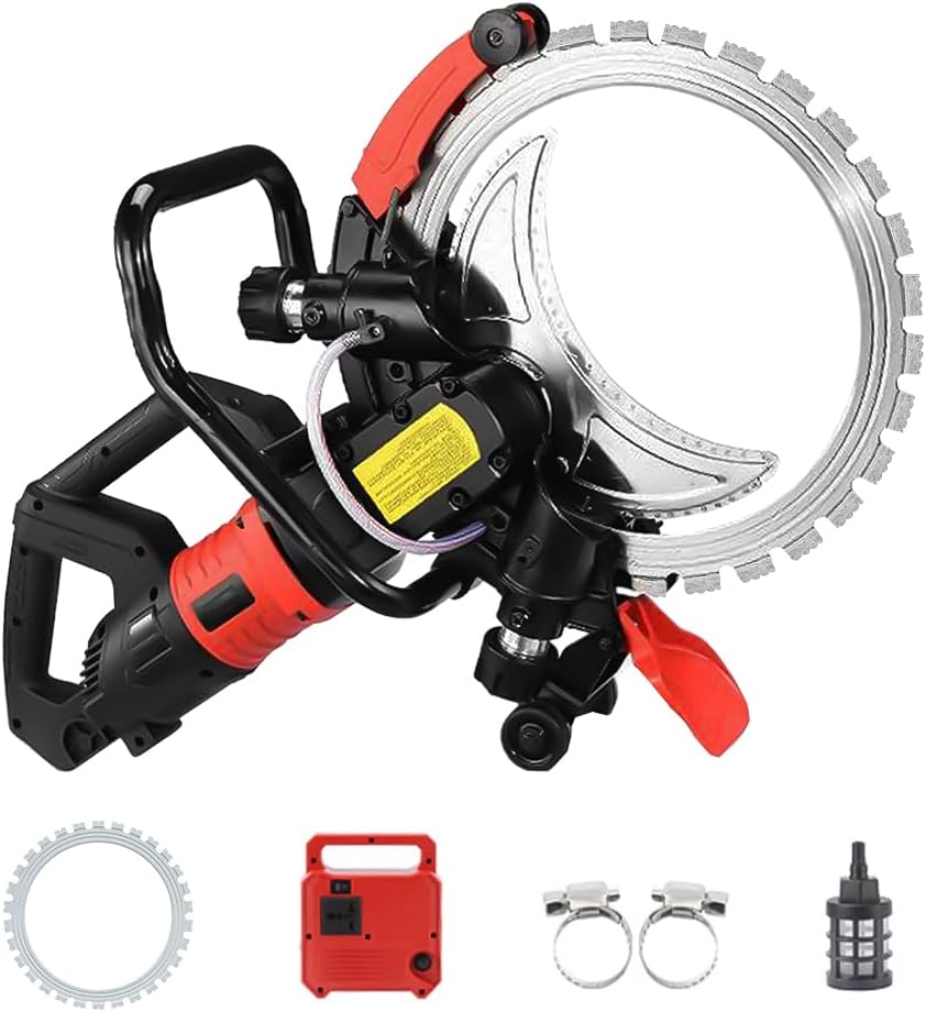 16" Electric Concrete Saw, 8980W Brushless Circular Saw,Wet Concrete Cutter w/Water Line 11.5" Cutting Depth for Cutting Granite, Brick, Porcelain