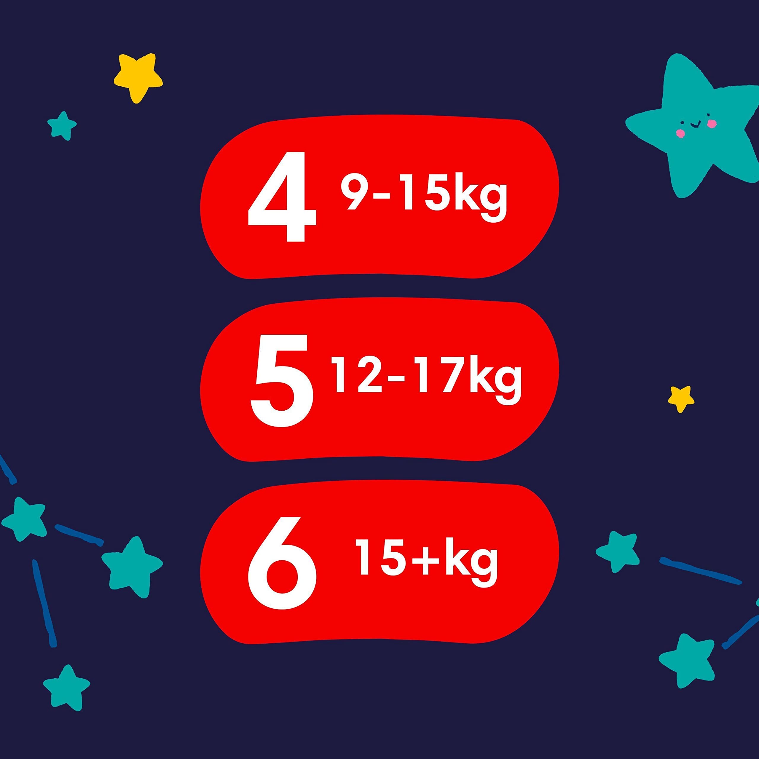 Pampers Night Pants, tamaño 6, 138 capas, 15 kg+, mantenimiento de 360° contra fugas con un corazón súper absorbente para una protección reforzada toda la noche, paquete de 1 mes