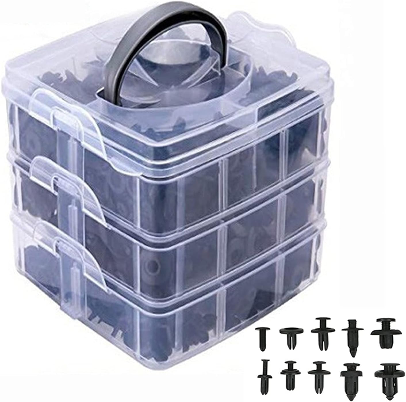 COZYROOM 620ピース/箱オートファスナークリップミックスカーボディプッシュリテーナピンリベットバンパードアトリムパネルリテ