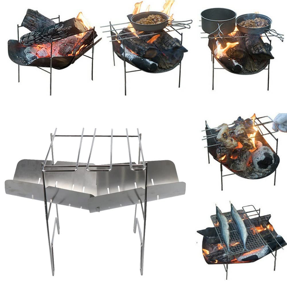 Poêle à Bois Feu de Camp Poêle à feu de Bois Camping en Plein air Poêle de Chauffage Portable Poêle de Cuisson pour Barbecue (Color : B)