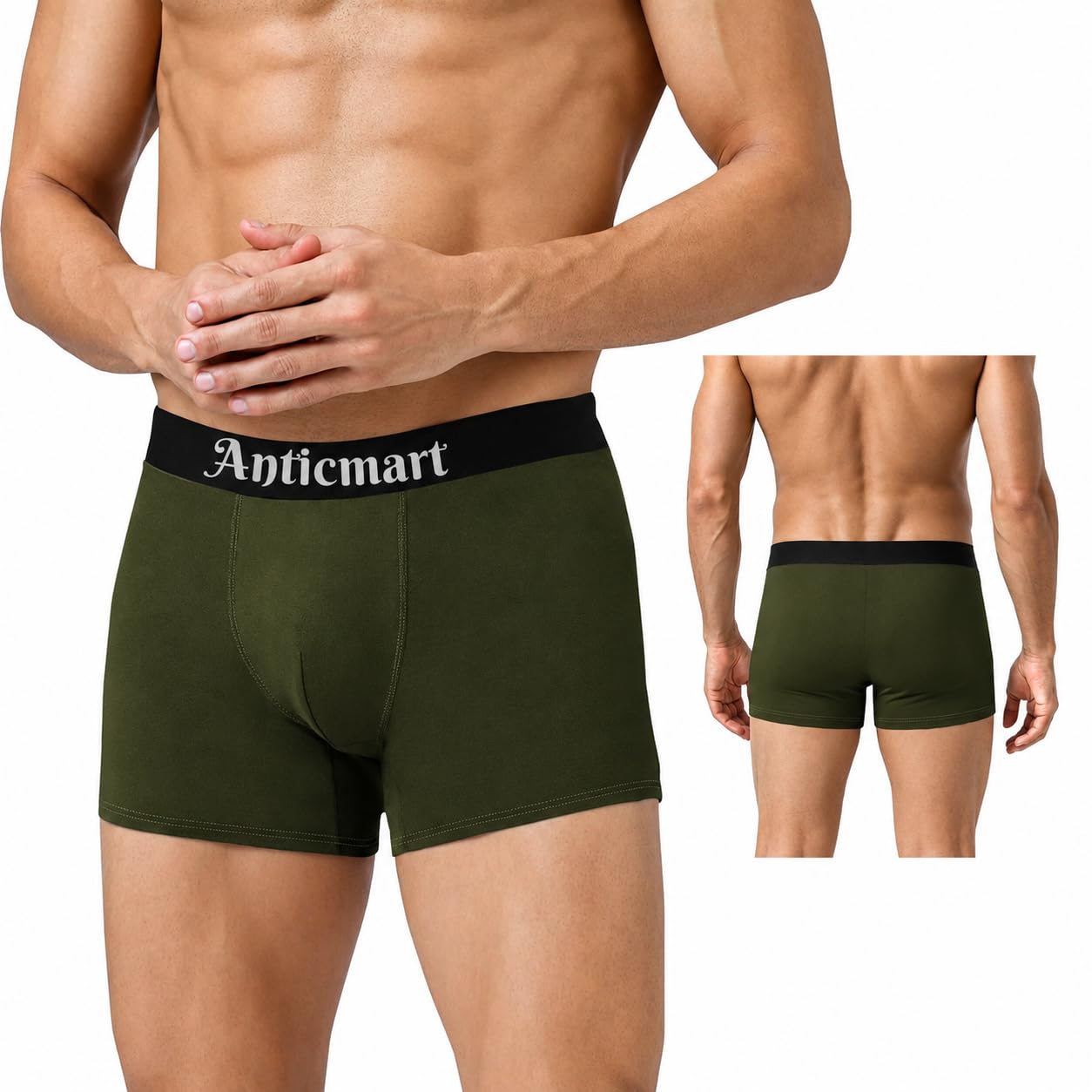 Men's Boxer Trunks Soft Stretch Underwear with Supportive Pouch-picture-10
