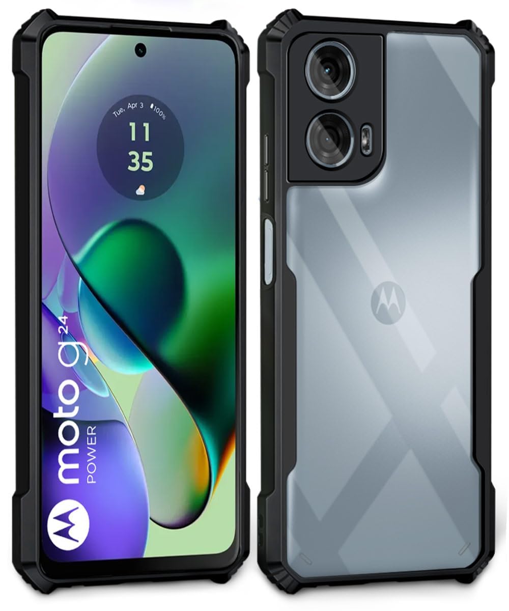 ZubitechCase for Motorola Moto G24 Back Cover | Crystal Clear Transparent Back | Ultra Hybrid | Full Camera Protection | Raised Edge | Bumper Back Case for Motorola G24