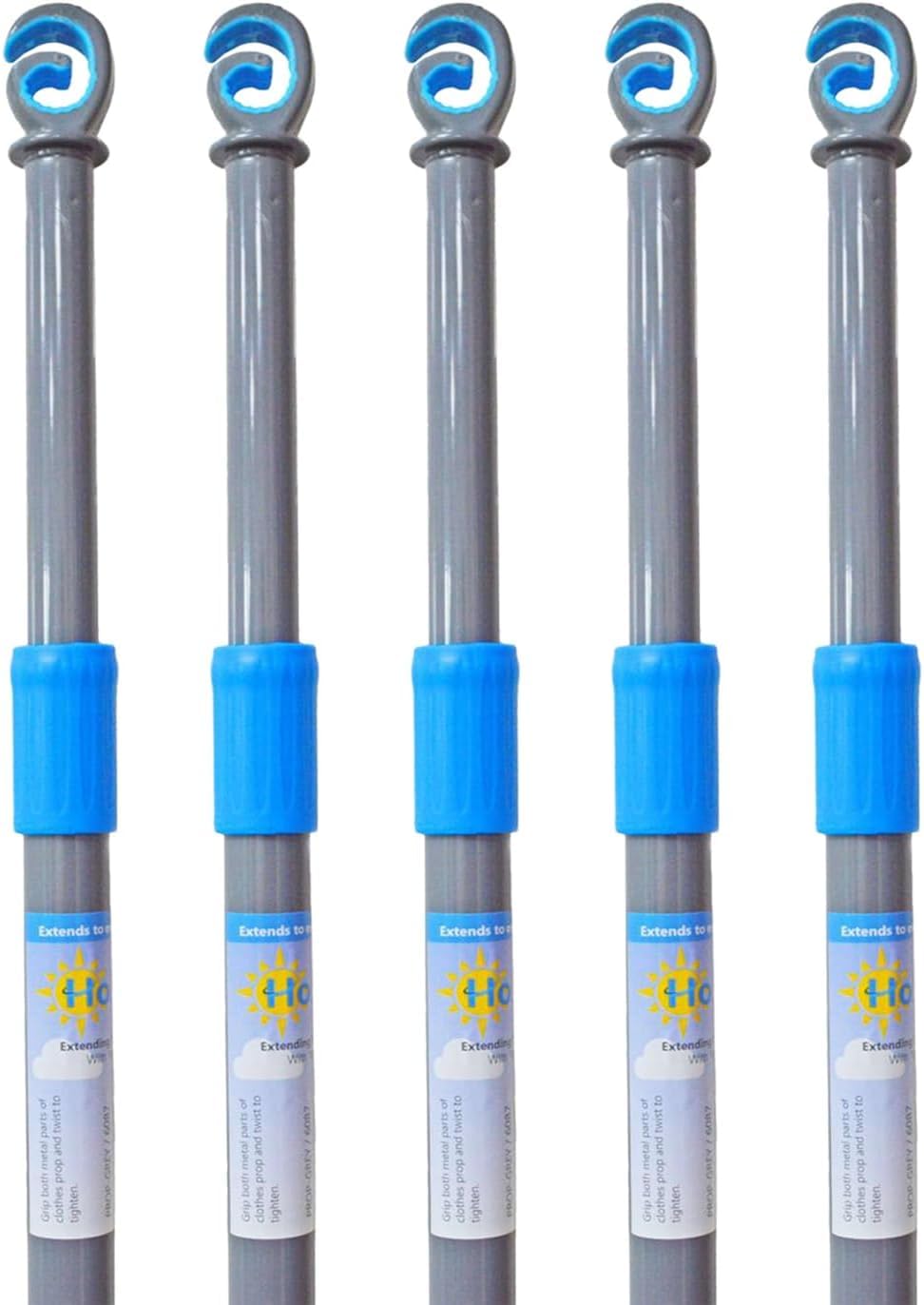 Heavy Duty Extendable Washing Line Support Pole 2.4m Telescopic Clothesline Prop Adjustable Outdoor Laundry Line Pole (5)