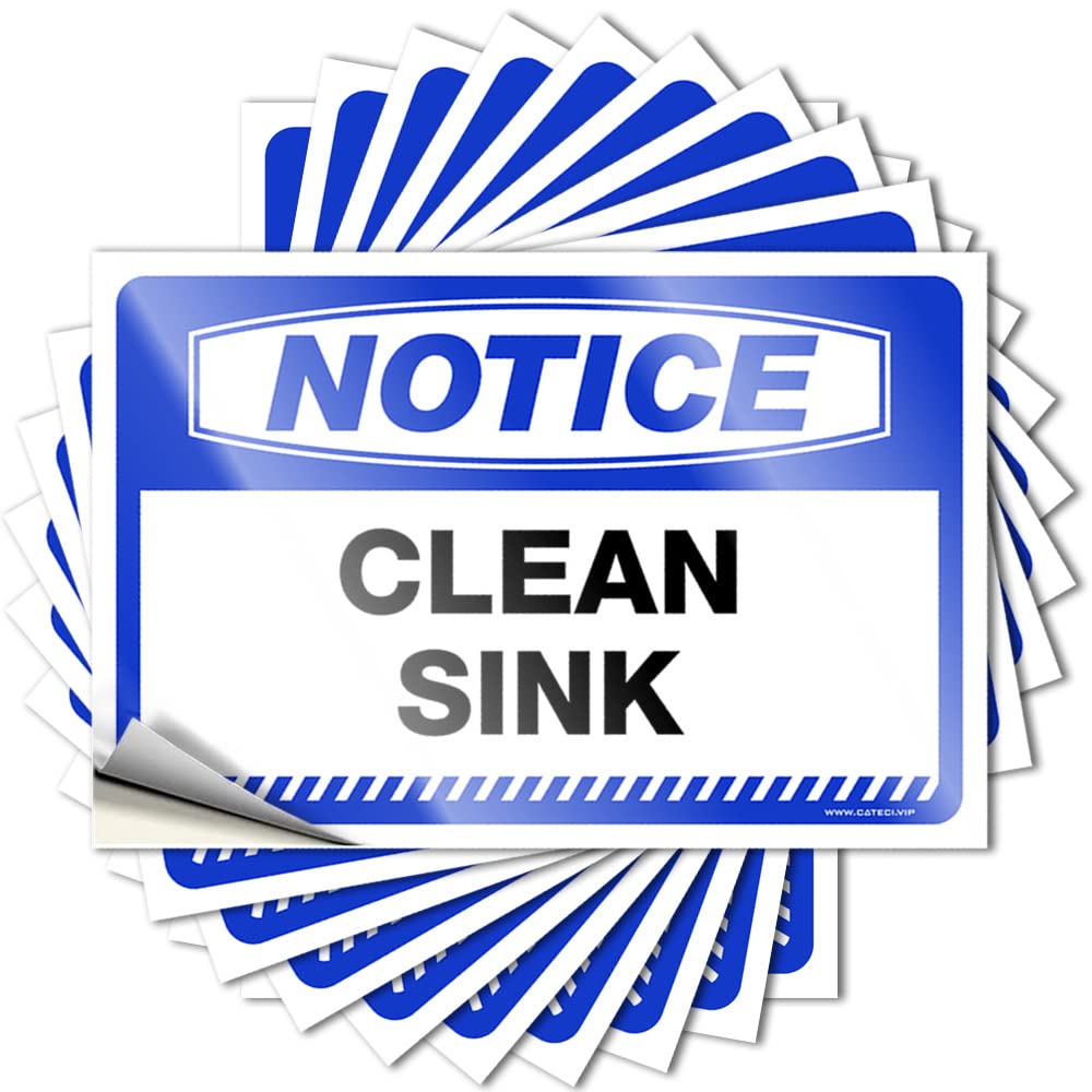 Fzfn Colour Funny Kitchen Decor, Bumper Texas Laptop Notice Clean Sink | Funky Waterproof Vinyl Stickers(8X12cm)