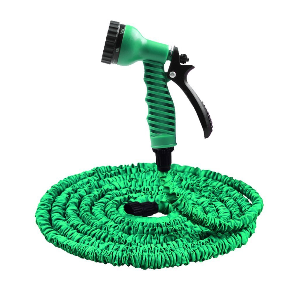 Tuyau d'arrosage extensible de 22m avec pistolet 7 jets TSC vert