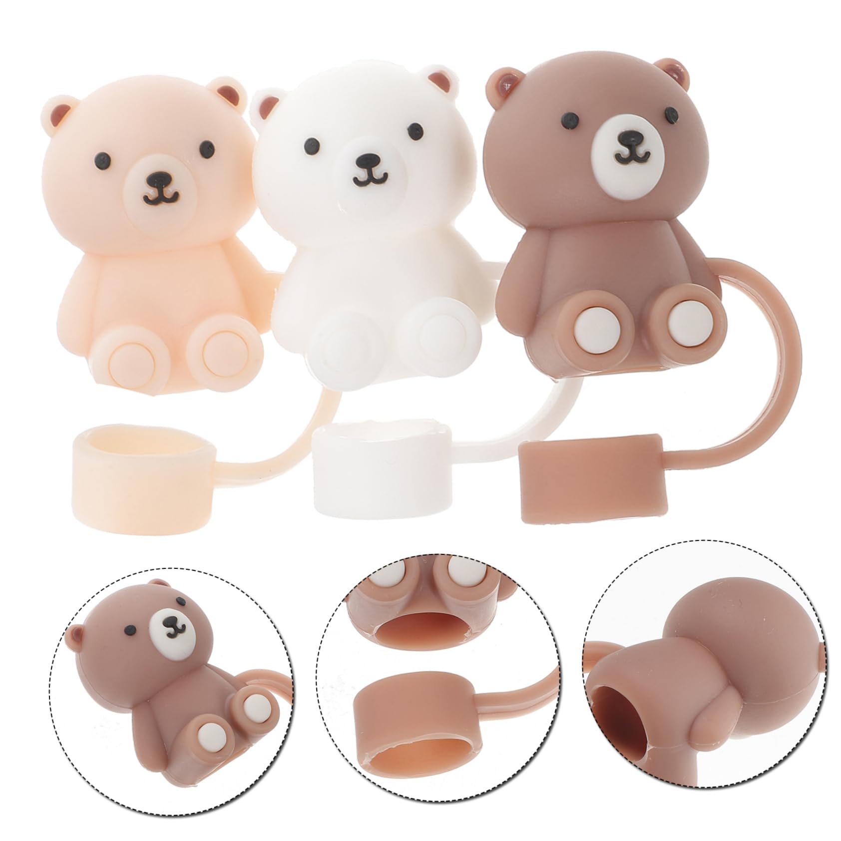 TOPBATHY 3 Set Di Coperture Decorative Per Cannucce Tappi Terminali Per Cannucce Tappi Per Punte Per Riutilizzabili Articoli Per Feste 3 Pezzi*3