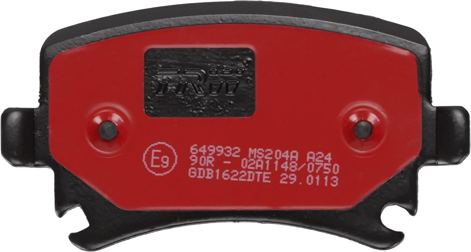 TRW Juego de pastillas de freno Trasero no preparado para indicador de desgaste GDB1622DTE Juego de pastillas de freno Compatible con SKODA Octavia III Combi 5E5 Octavia III Hatchback 5E3, NL3, NR3
