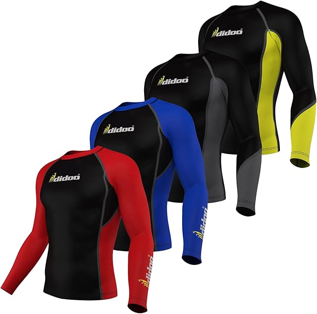 Didoo Mens Compression Base Layer Long Sleeve Full Running Training Top Cold Wear (Single Pack)