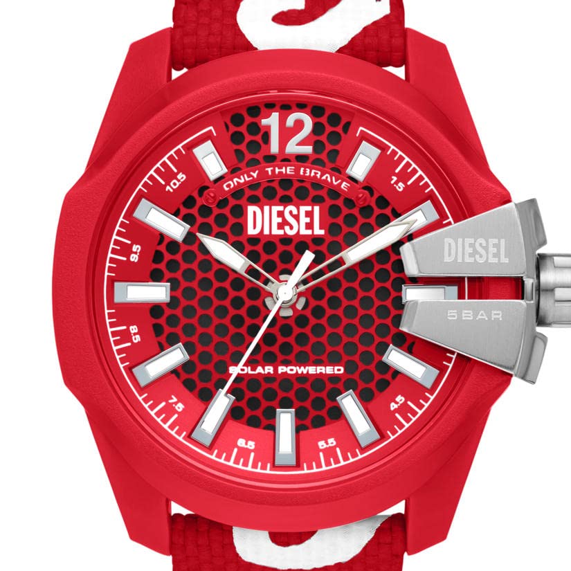Diesel Nylon Baby Chief Analog Red Dial Men Watch-Dz4619, Red Band - Image 5