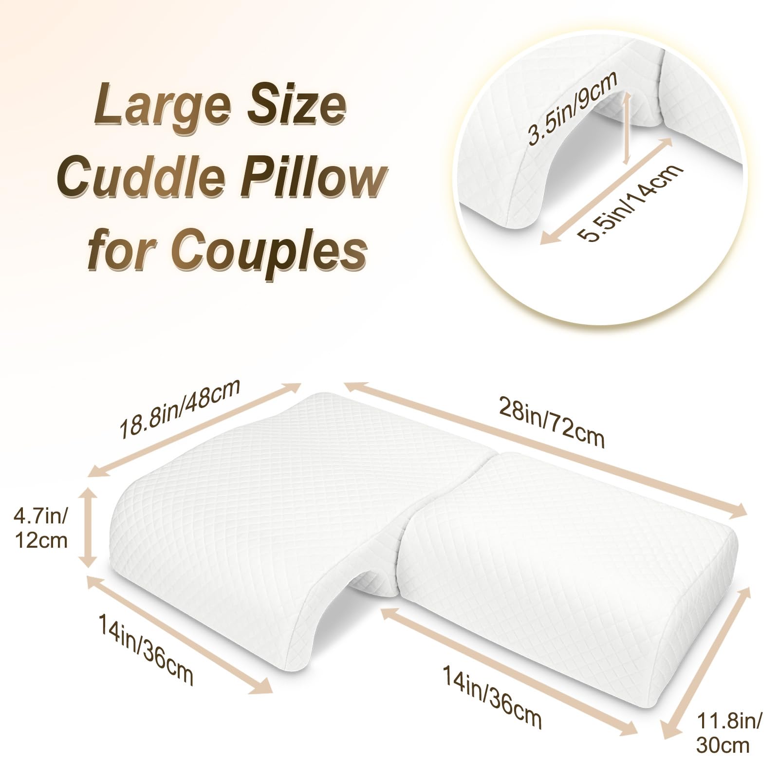 Image secondaire de Oreiller Ergonomique HOMCA en Mousse à Mémoire pour Couples - Confort Optimal