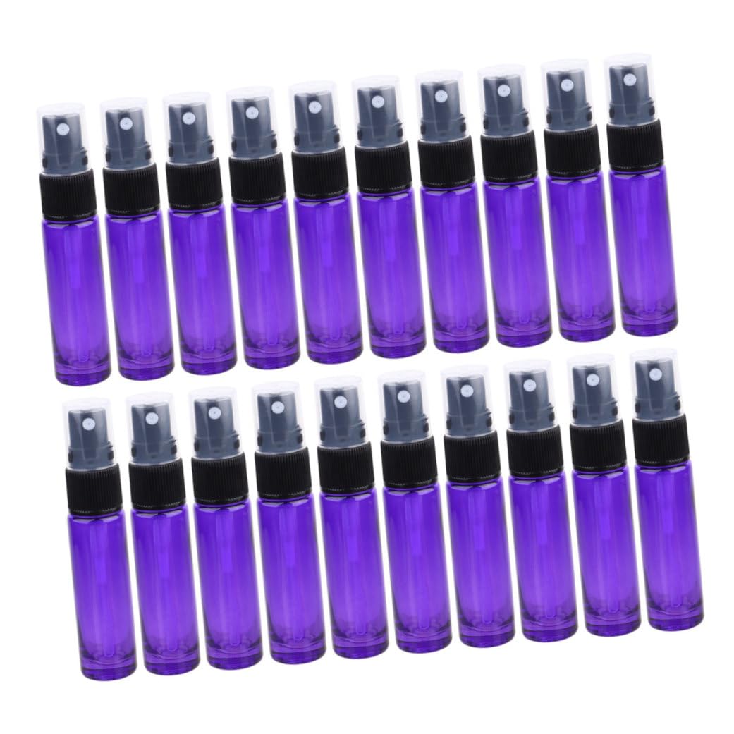 BESTYASH 10ml Glas Parfüm Sprühflasche Wiederbefüllbar Violett | Kleiner Format, für Reisen und Draußen, mit 20 Stück, Kompakt und Mehrfach Nutzbar