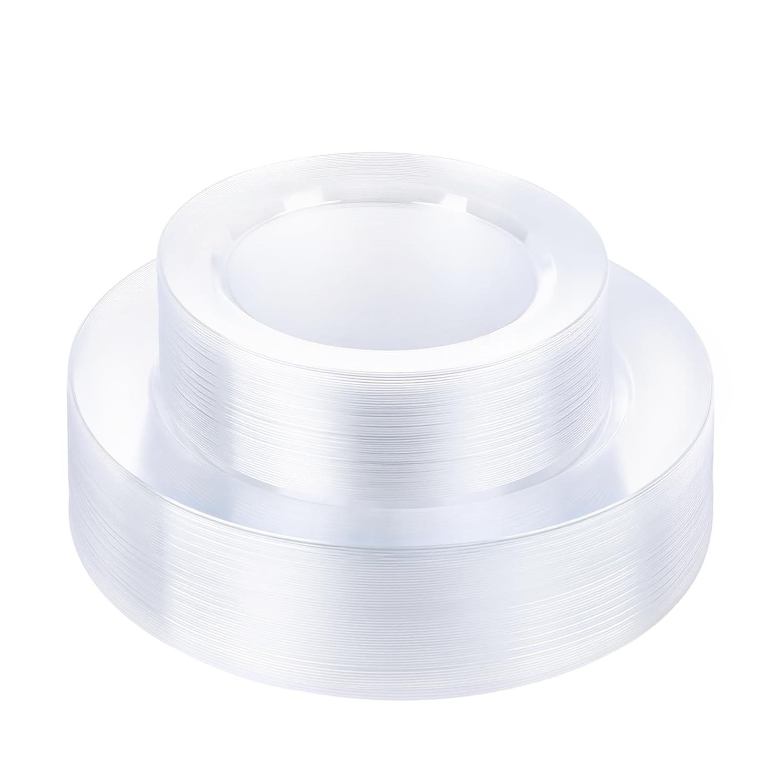 White Plastic Plates - 100 Pack for Parties & Events -10