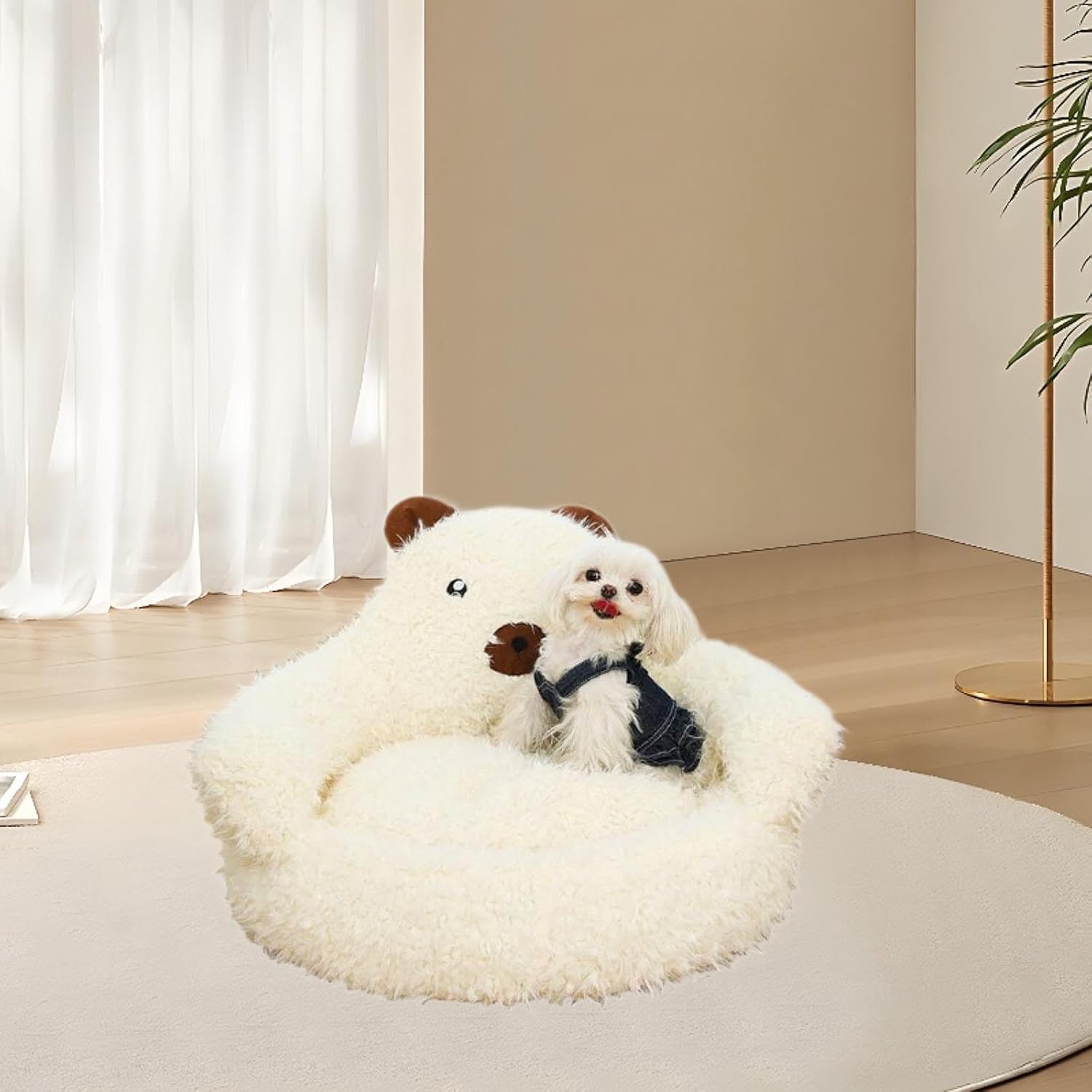 Dog Sofa Sleeping Bed for Pet Washable Fashion for Medium Small Dogs Cats Pet Lazy Sofa Dog Bed Pet Bed of Alpaca Shaped, L