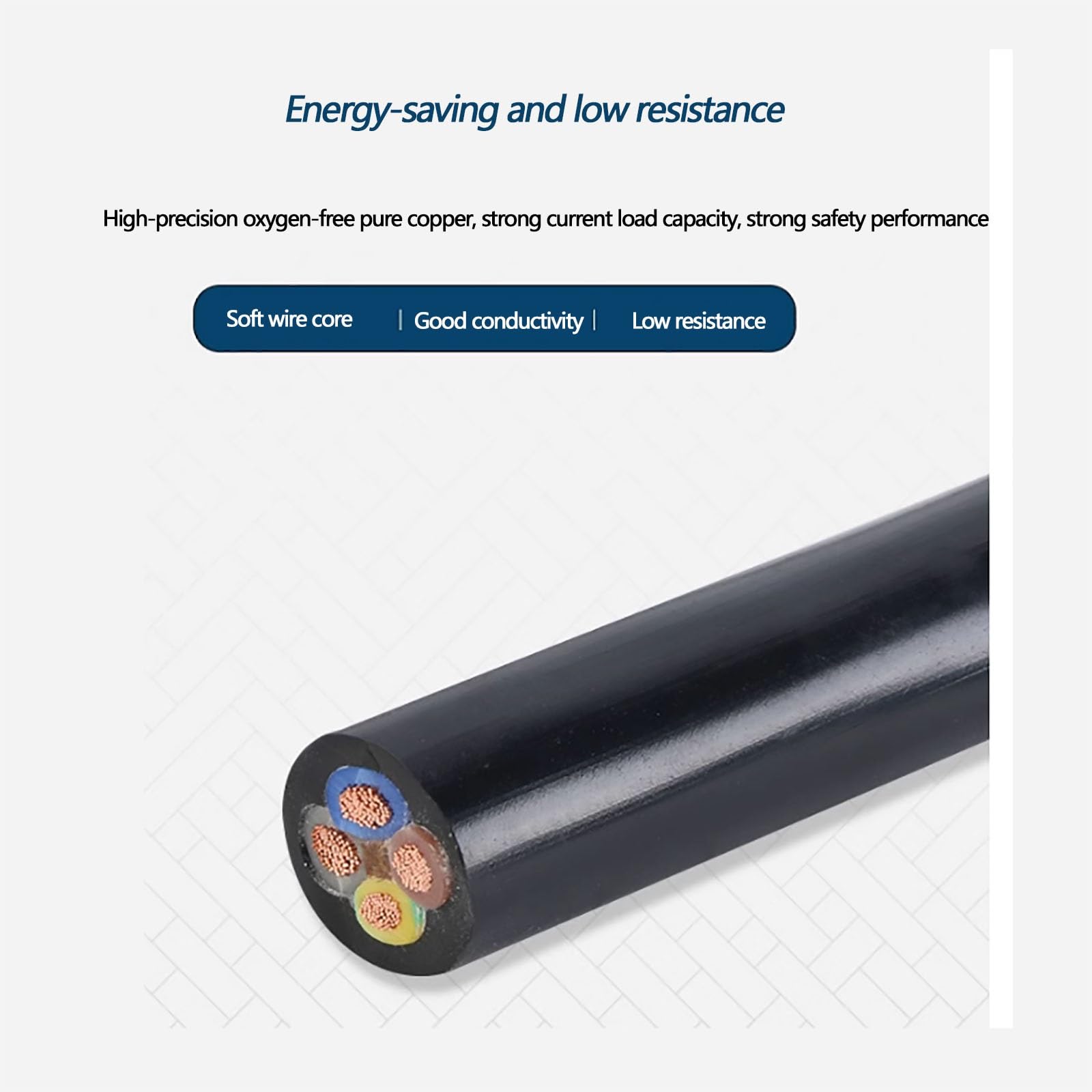 Cable RVV Flexible, 2/3/4 Núcleos, Conductor De Cobre, 0,75–2,5 Mm², Funda PVC, Ignífugo, Para Cableado Doméstico, Electrodomésticos E Instalaciones Eléctricas(100ft,2.5mm2-4c)