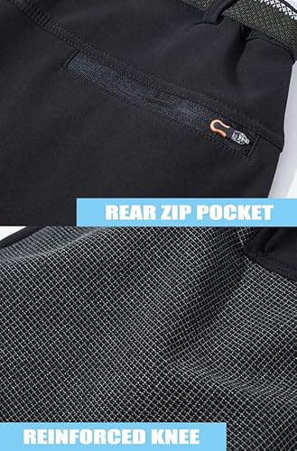 EKLENTSON Men's Trousers Water Resistant Lightweight Mountain Bike Trousers Stretch Quick Dry Trekking Pants for Hiking Black,36 - Image 5