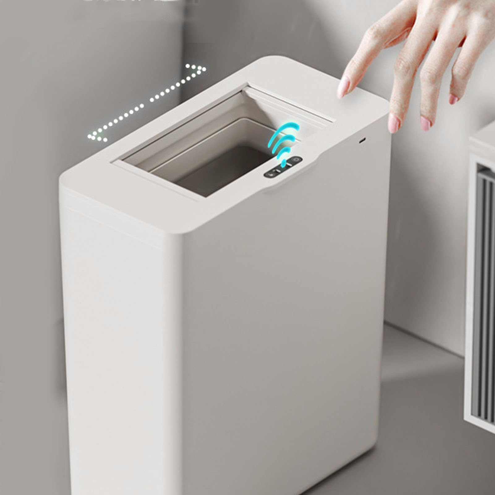 Brrnoo Cubo de Basura con Sensor de Movimiento — Papelera Automática sin Contacto con Sensor Infrarrojo, Tapa Silenciosa y Diseño Antisalpicaduras — Ideal para Baño, Oficina y cocina.