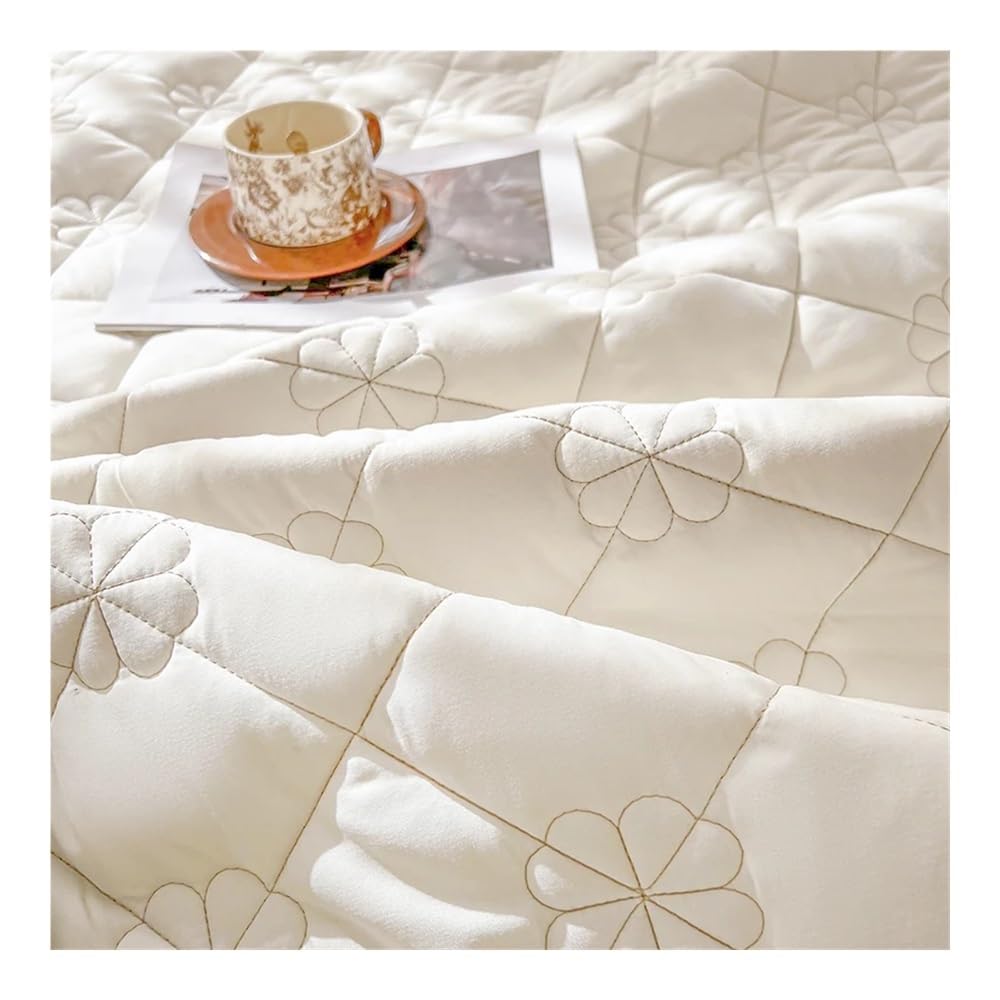 Gonna letto trapuntata con volant, copriletto in piuma d'oca, copripiumino singolo/matrimoniale/king size, biancheria da letto (senza federe) (Mibai, matrimoniale 150x200cm 1 pz)