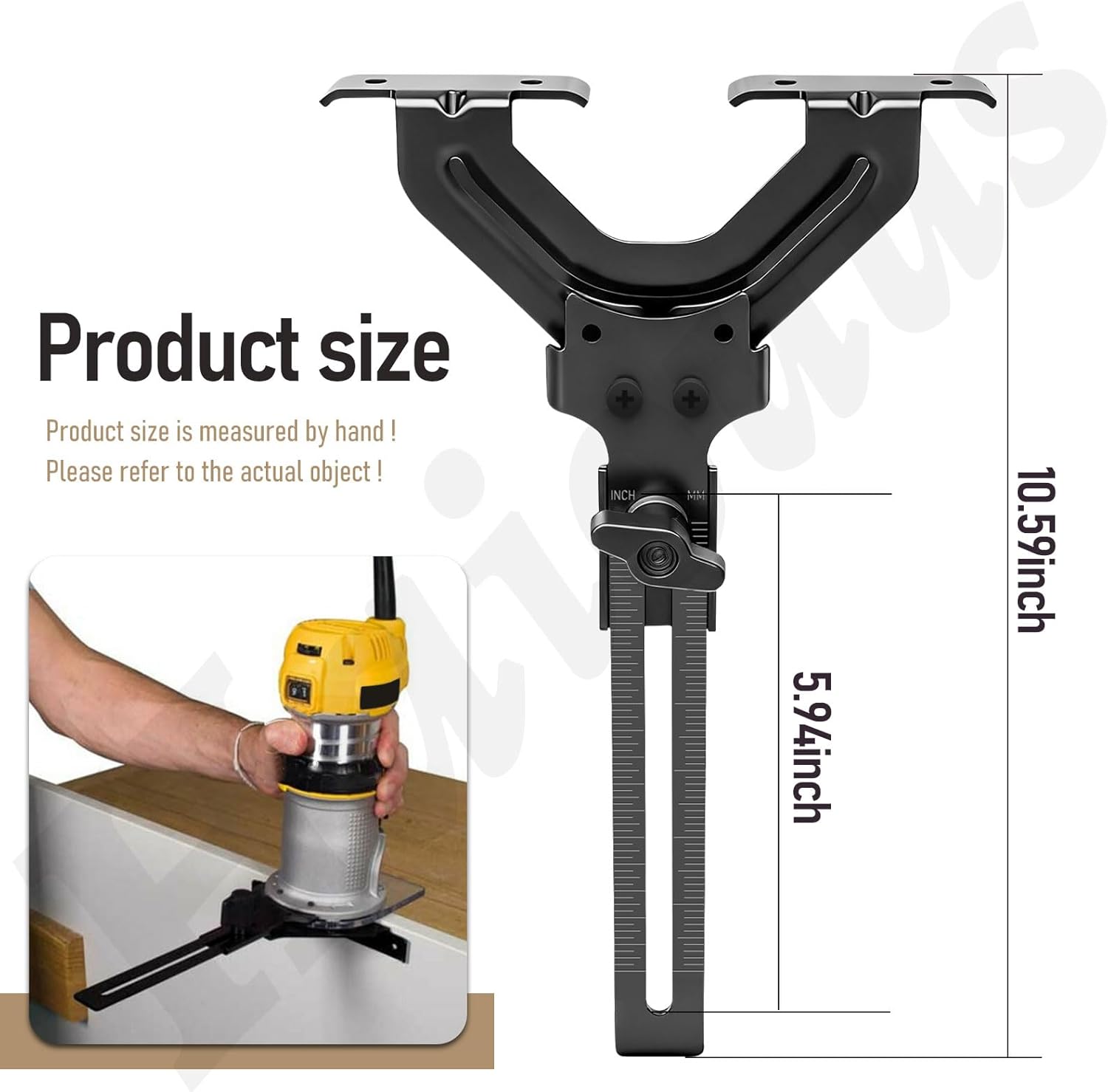 DNP618 Edge Guide for Fixed Base Compact Router, Compatible With DEWALT DWP611 Router, PORTER-CABLE 450 & 451-Adjustable for Quick Attachment To Router Mounting Base, Fits Router DCW600B, DW6913. etc