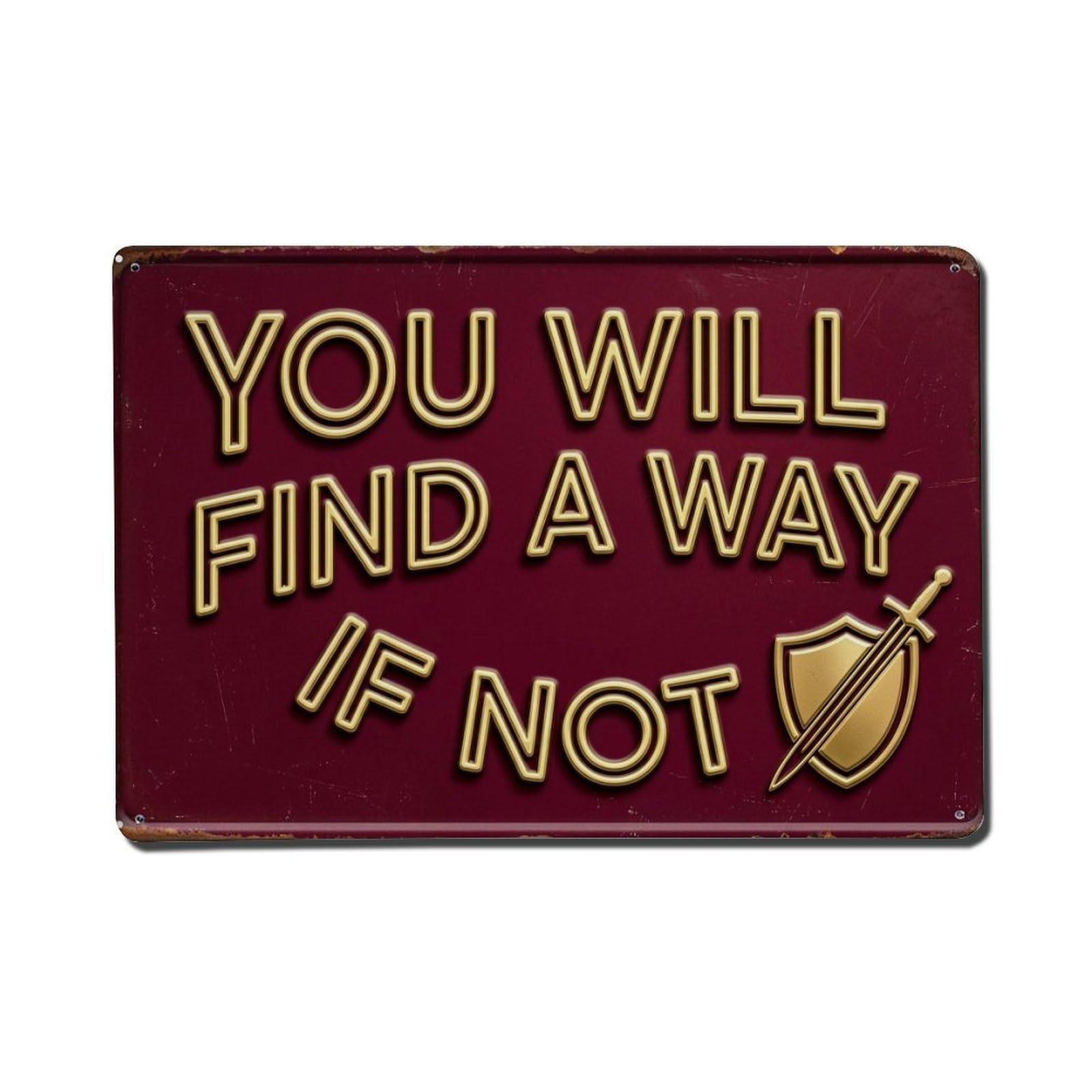 Discover Path Forward Warrior Retro Motivational Slogans 1 Metal Tin Sign Plaque Wall Decor for Cafe, Club Bar, Office, Home Garden Metal Poster 8x12Inch
