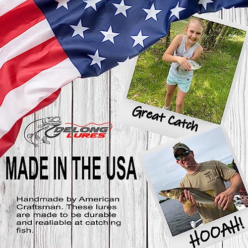 Delong Lures Fishing Lures For Bass, Pike, And Anything Inbetween. 10" Twister Tail Long Lasting Soft Plastic Pre Rigged Fishing Worm Value 5 Pack #TOP1