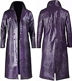 Men's Purple Crocodile Texture Joker Trench Coat (L)
