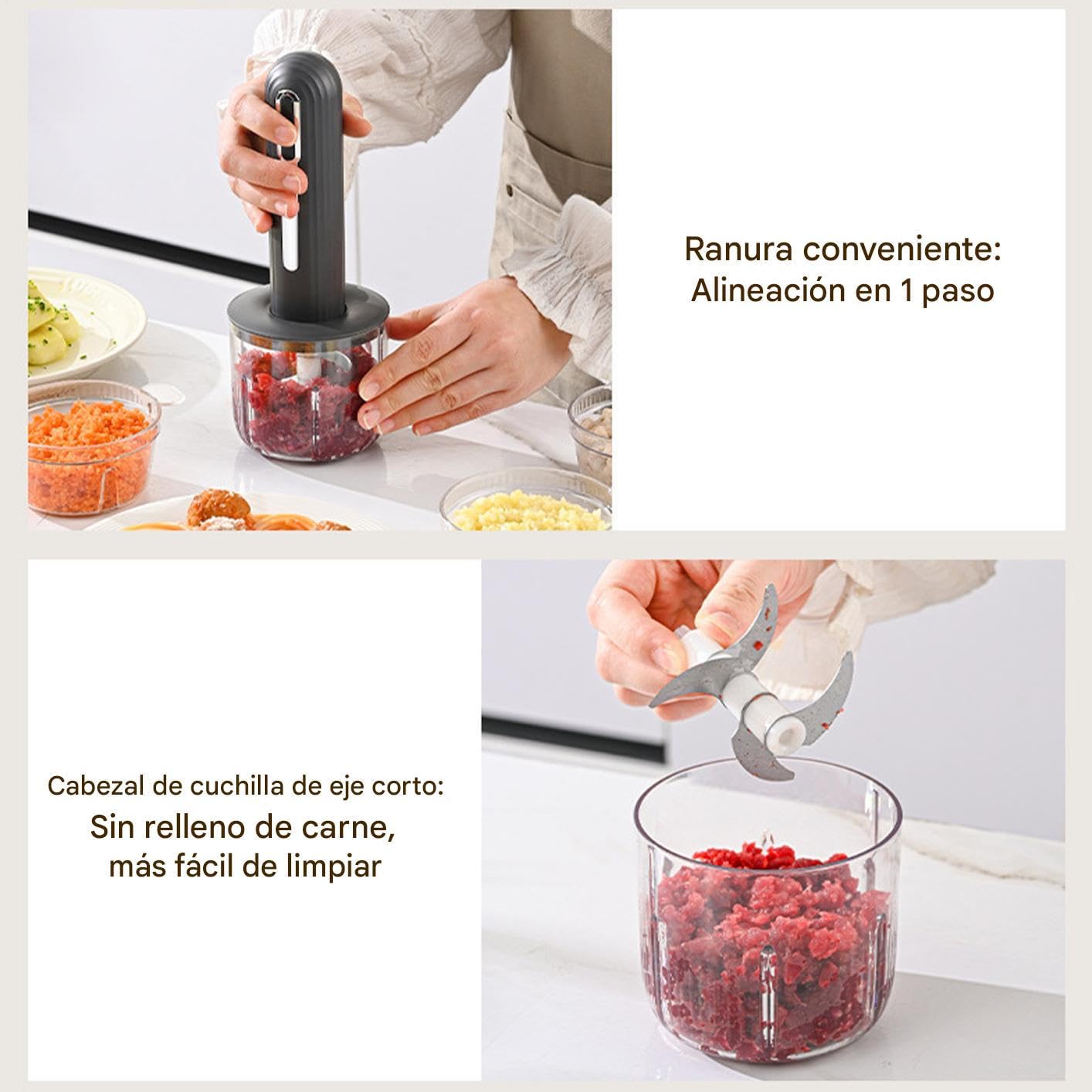 Coupe-ail électrique rechargeable USB - Portable sans fil pour salades, aliments, légumes, oignons, viandes