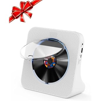 Gueray CD Player Bluetooth CD Player with Speaker Supports Remote Control Display FM Radio with CD Players USB Card Playback 3.5 mm AUX Alarm Clock Headphone Jack Dust Cover