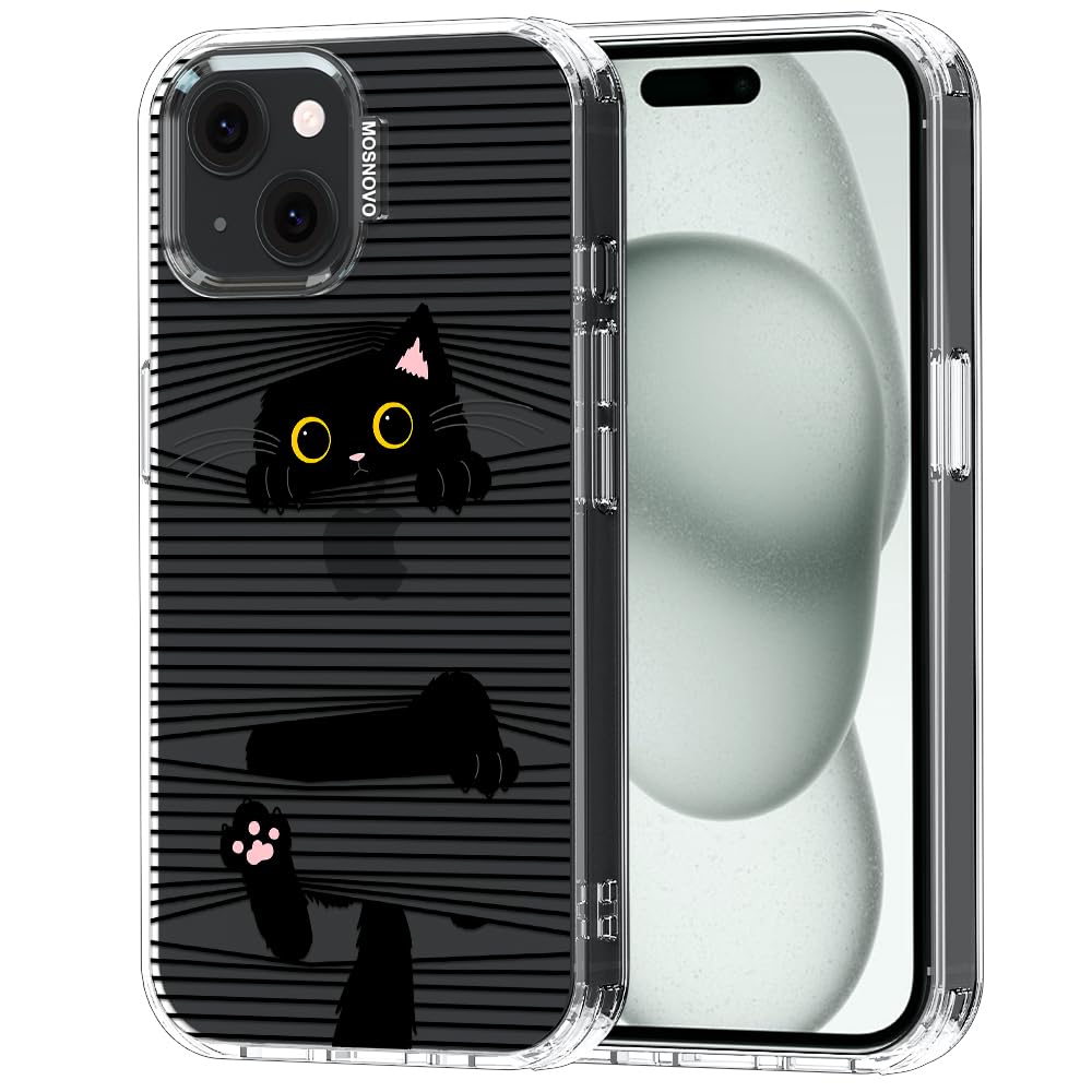 MOSNOVO Case for iPhone 15 Plus/iPhone 14 Plus, [Buffertech 6.6ft Military-Grade Drop Protection] [Anti Peel Off Tech] Clear TPU Bumper Phone Case