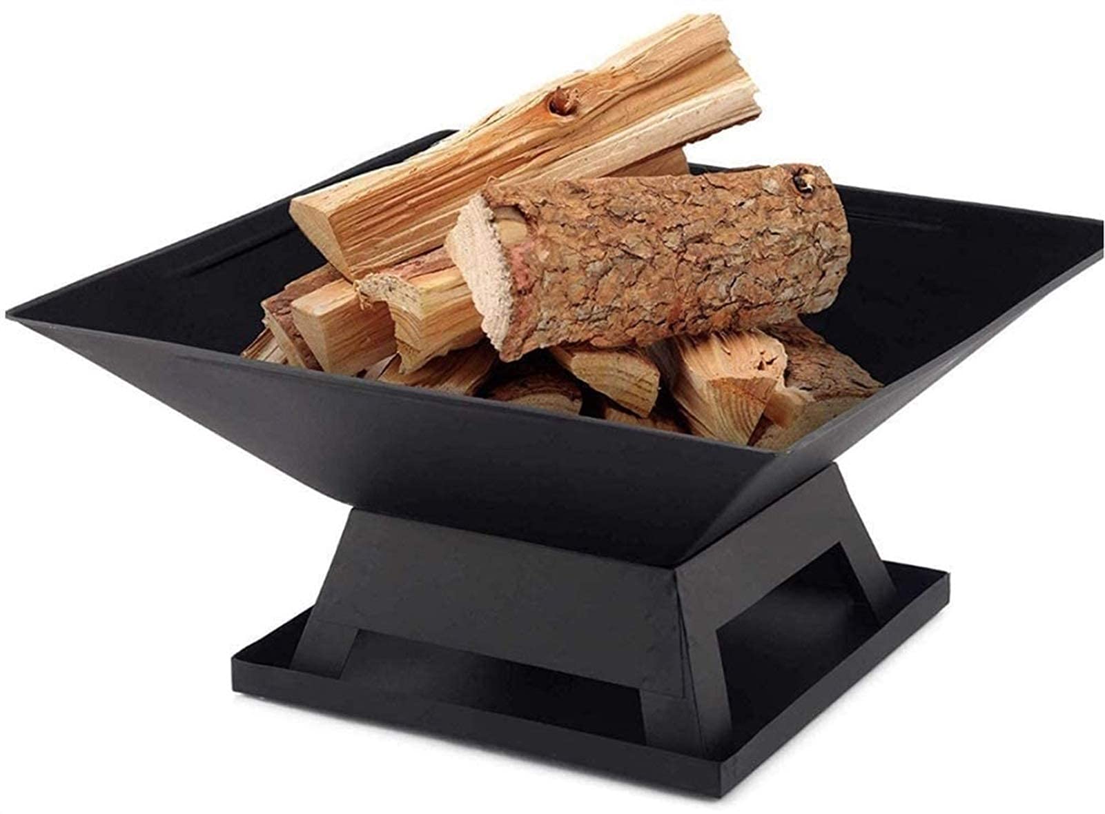 Palenisko ogrodowe do użytku na zewnątrz, piec opalany drewnem, grill, podgrzewacz tarasowy, metalowy palenisko kempingowe z uchwytem, pokrywą i pogrzebaczem, żeliwnym