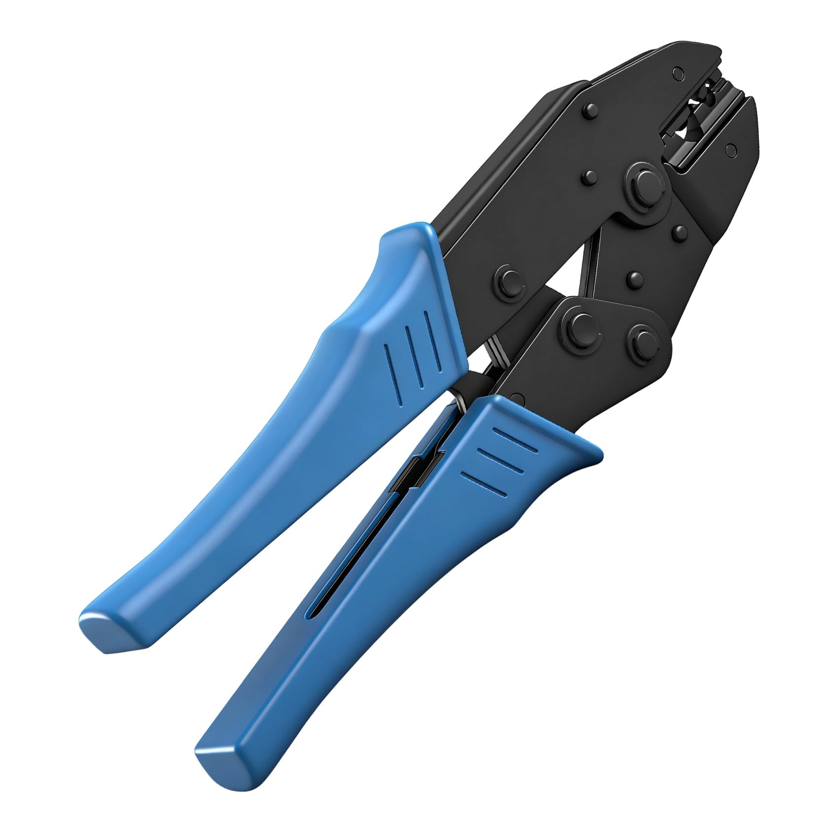 Heschen Pinza per cricchetti a catena HS-101 Terminali per cavi non isolati Strumenti per crimpare Utilizzare per 1,5-10 mm² (15-7 AWG) Blu